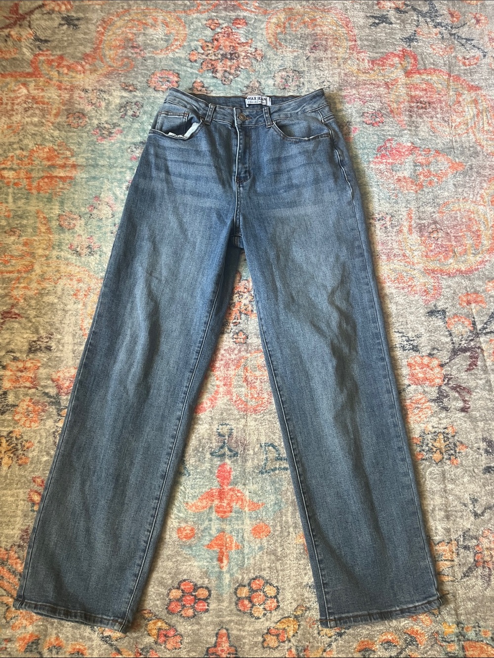 Wax Jean Women’s Straight-Leg Jeans in Medium Blue Wash